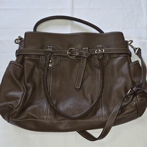 Elegant Brown Leather BRERA Italy Shoulder Bag
